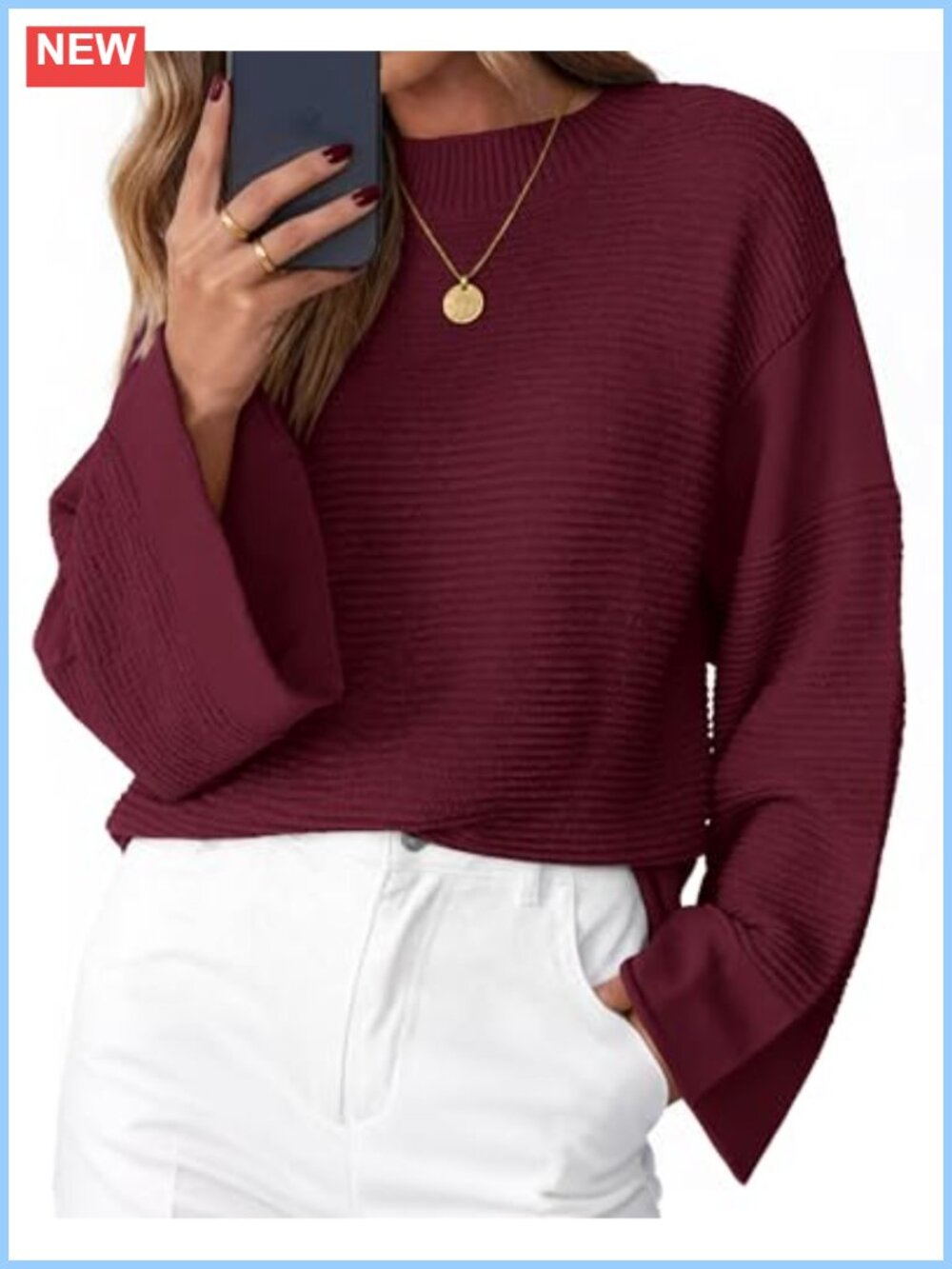 Oversized Chunky Ribbed Knit Pullover Sweater Long Sleeve Crew Neck
